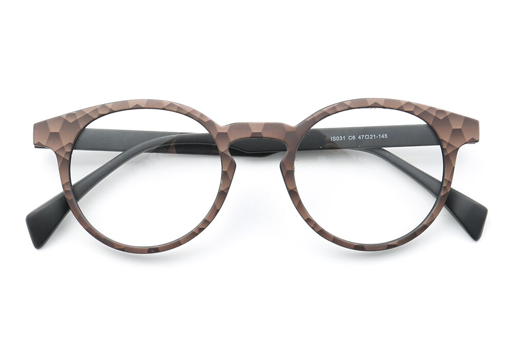 Kvinnor runda glasögonbågar män färgglada vintage full-rim rx glasögonbågar ljus tr glasögon regnbåge svart glasögonbåge: C6