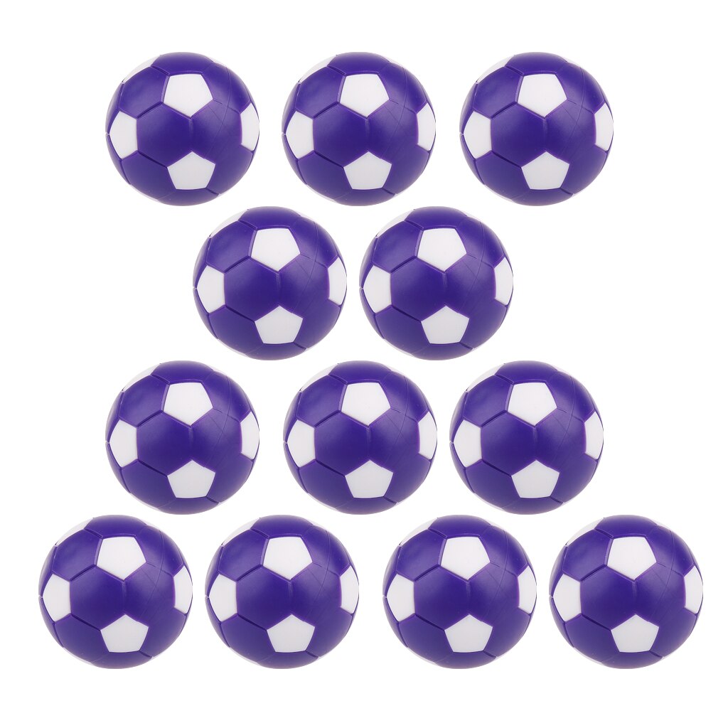 12 stycken fotbollsmaskin plasttillbehör bordsfotbollar 36mm: Lila