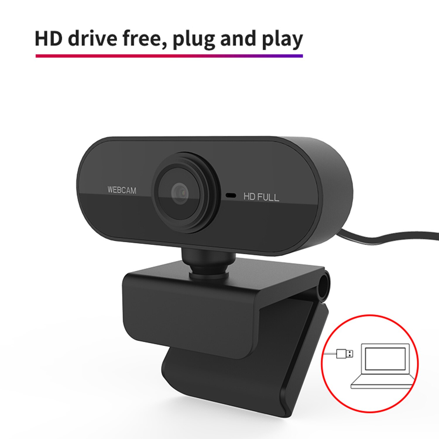 HD 1080P Webcam Desktop Web Cam HD USB Camera USB Mini Computer Camera with Microphone Flexible Rotatable for Laptops Desktop