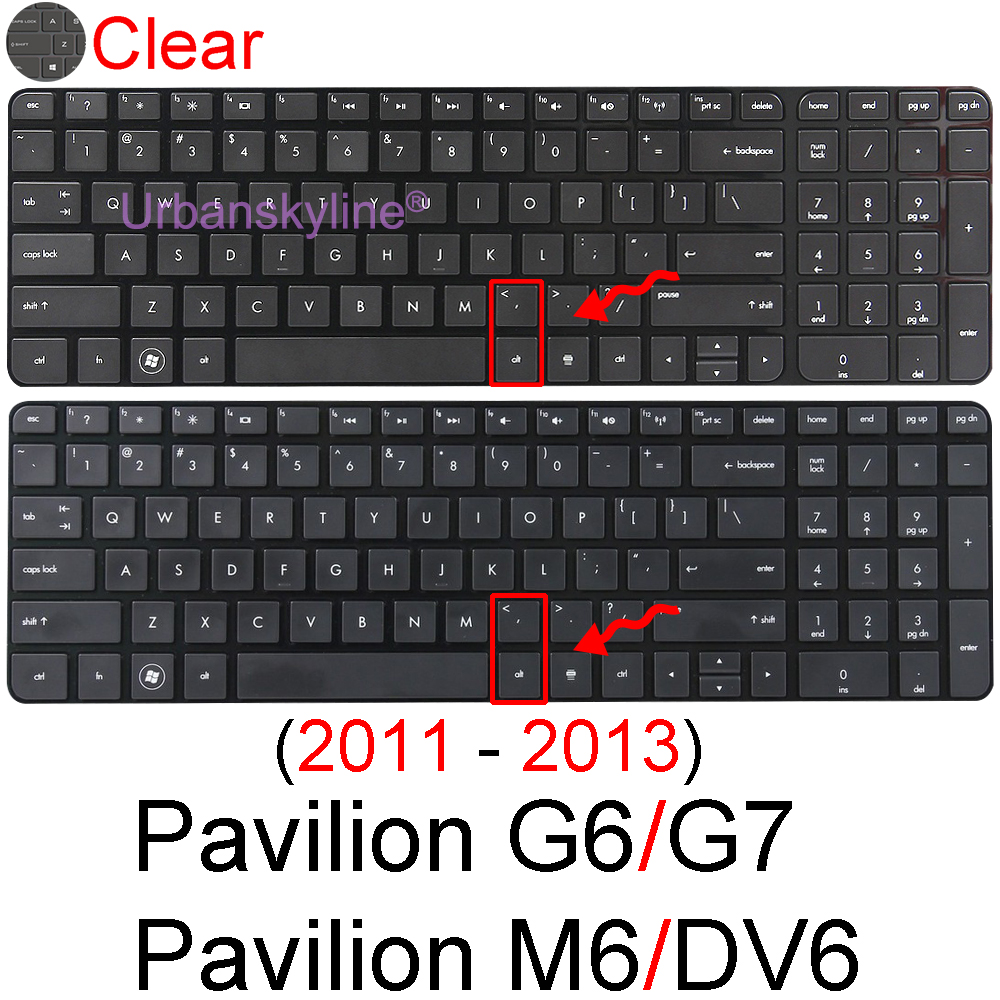 for HP Pavilion 15 Keyboard Cover 15-AB 15-AU 15-CB 15-CC 15-CD 15-Ck 15-CX Silicone Laptop Protector Skin Case TPU Accessories: Clear 2011-2013