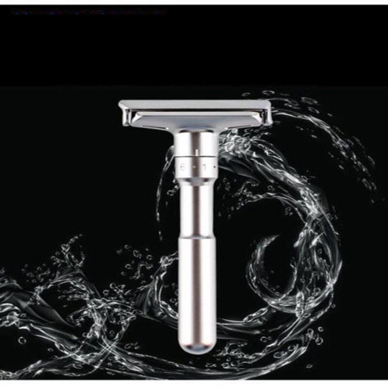 Adjustable Safety Razor Qshave Mens Shaving Double Edge Classic Safety Razor Blade Exposure Six Levels 1 handle & 5 blades