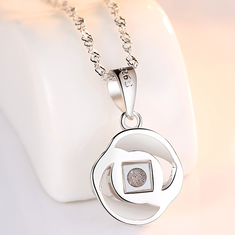 925 Zilveren Charm Ketting Projectie Hangers Ketting Rose 100 Talen I Love U Dames Sleutelbeen Keten Valentijnsdag