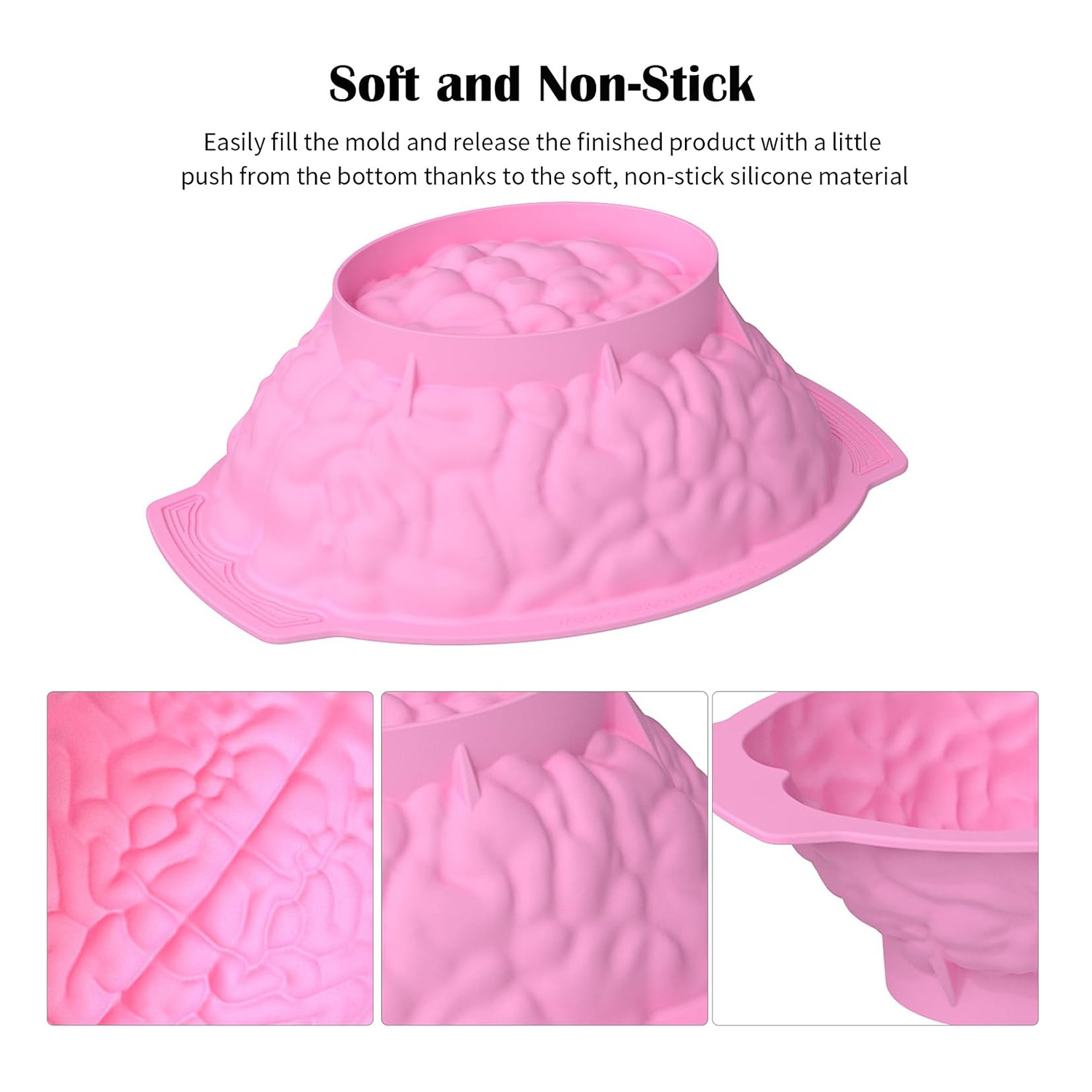 3D mózg ciasto forma silikon Halloween mózg ciasto forma Halloween pieczenie patelnia z forma ludzie mózg ciasto żywica epoksydowa żywica ciasto dekoracje