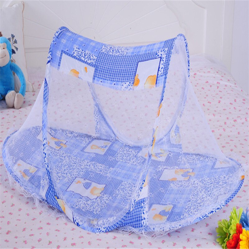 1Pcs Opvouwbare Baby Mug Tent Draagbare Duurzaam Leuke Reizen Kinderbedje Netto Instant Wieg Tool #84448: Blauw