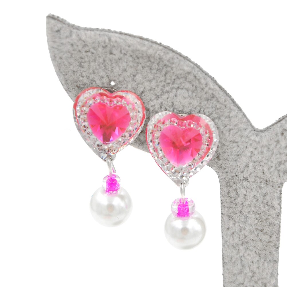 1Pair Ear Clip Style Earring Soft Cushion Invisible Ear Hanging Ear Clip No Piercing Earring For Children Kids: Pink