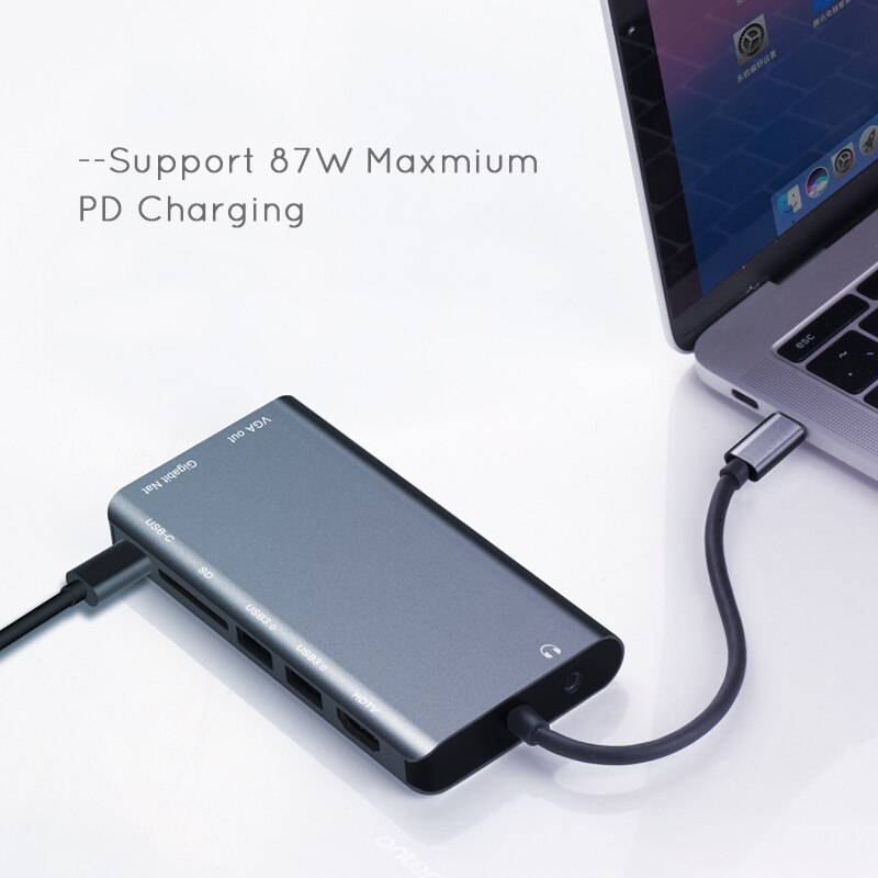 Huawei Dex Modus Karte Slot Reader 8 In 1 Adapter Hub für Macbook für Samsung Typ C Dock USBC zu rj45 Lan 4K HDMI VGA 2USB 3,0 SD