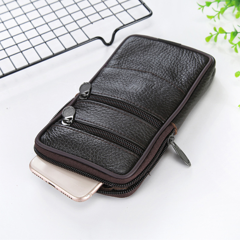 Sac de taille pour hommes fermeture éclair téléphone portable sac portefeuille étanche ceinture d'usure horizontale et verticale monocouche hommes taille sacs sac à main