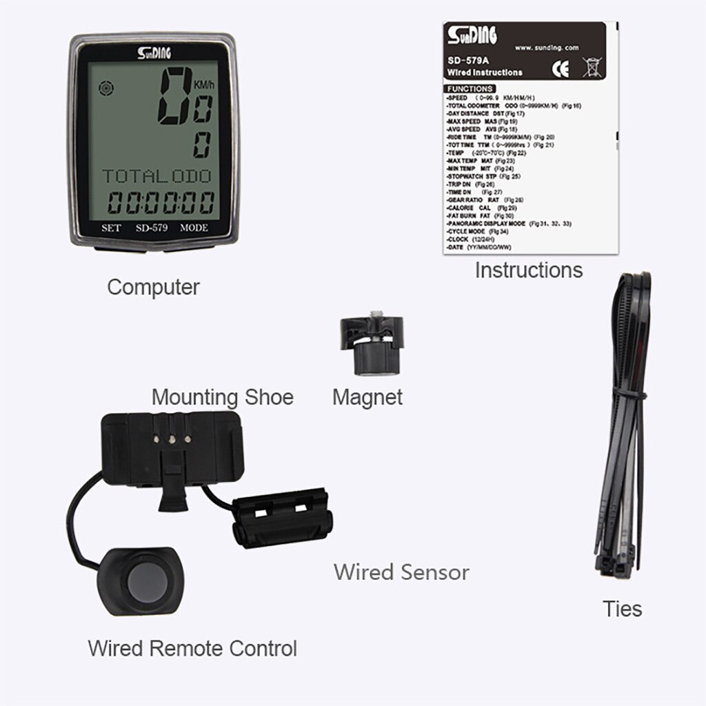 Waterproof Bicycle Computer Wireless And Wired MTB Bike Cycling Odometer Stopwatch Speedometer Watch LED Digital Rate