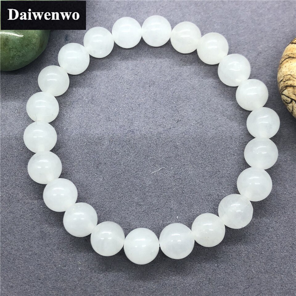 Witte kattenoog kralen armband voor vrouwen met 6-12mm hand ketting bedel
