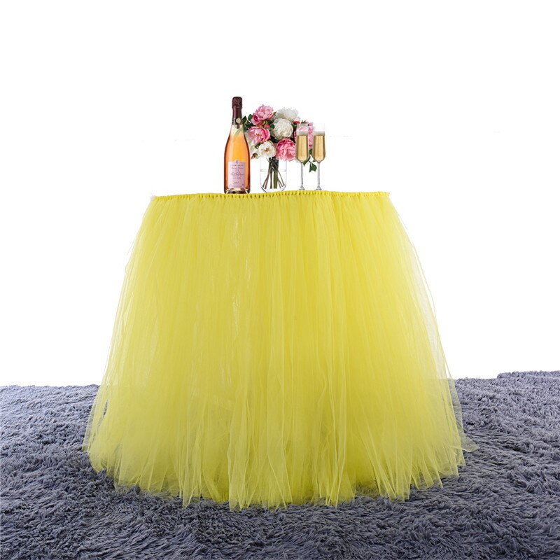 Mesh Fluffy Tutu Table Skirt Birthday Party Family... Grandado