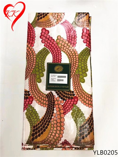 Beau tissu bazin 100% coton bazin riche getzner africain bazin riche tissu pour les femmes robes YLB0207-YLB0212: YLB0205