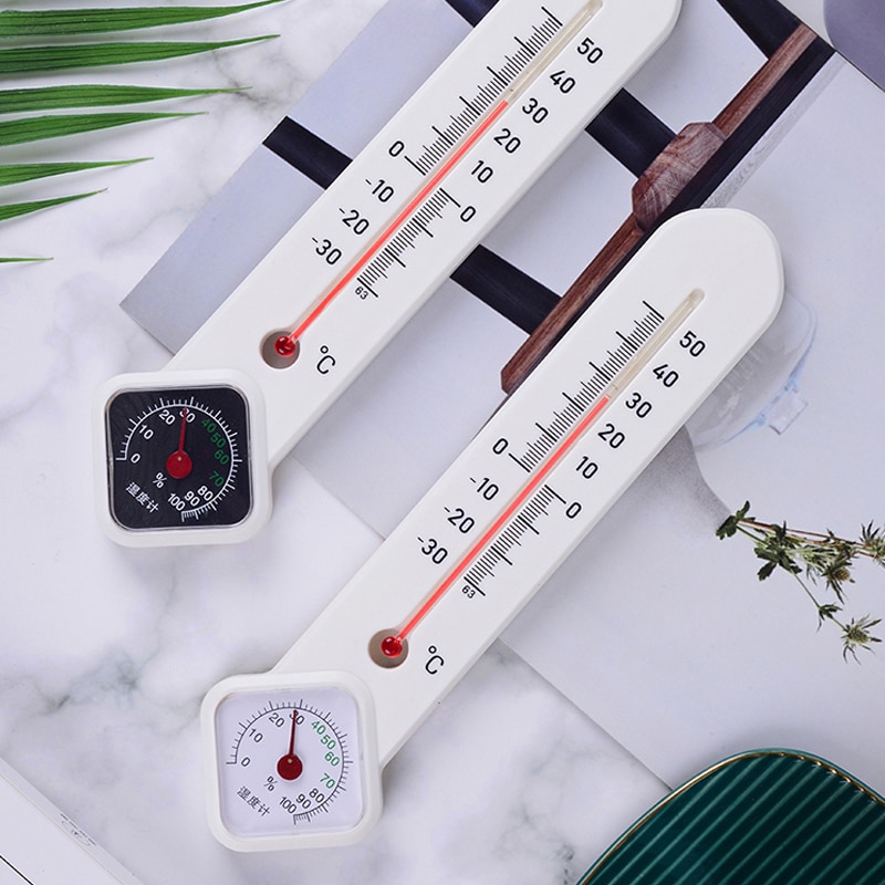 Vertical Thermometer and Hygrometer Indoor Outdoor Temperature Humidity Monitor Gauge
