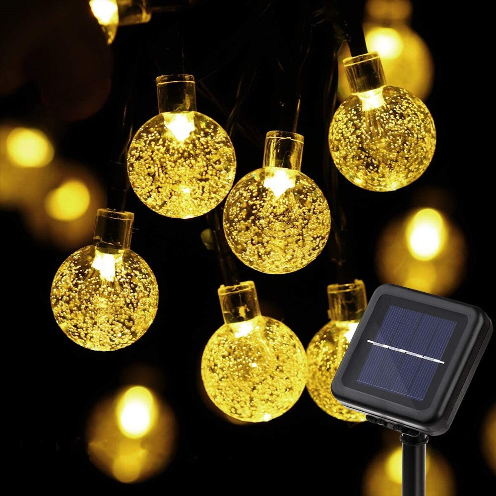 Waterproof Crystal ball 5M/10M 20/50 LEDS Solar Lamp Power LED String Fairy Lights Solar Garlands Garden Xmas Decor for Outdoors