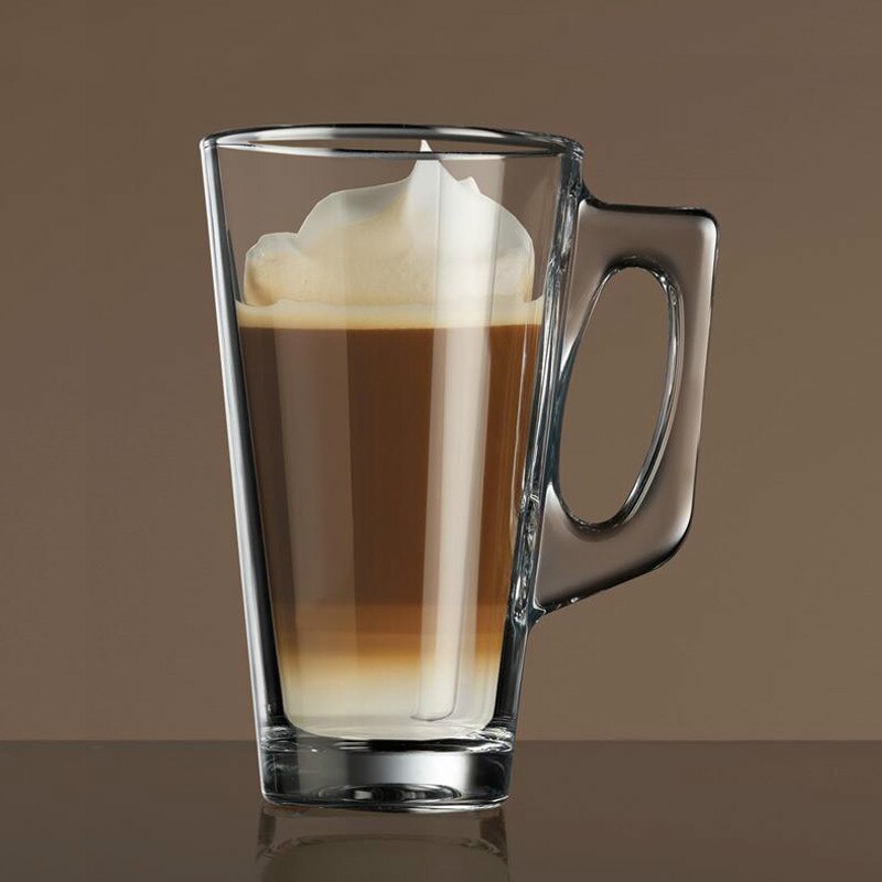 Taza de café en capas de vidrio templado, sin plomo, resistente al calor, para zumo de frutas, divertida taza de té, tazones para café, creativa: 385ml