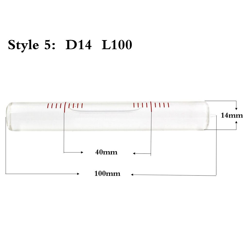 Høj nøjagtighed 4 " /2 mm0.02mm/ m niveau hætteglas boble glasrør vaterpas måleinstrumentdiameter 12mm 14 mm 1 stk
