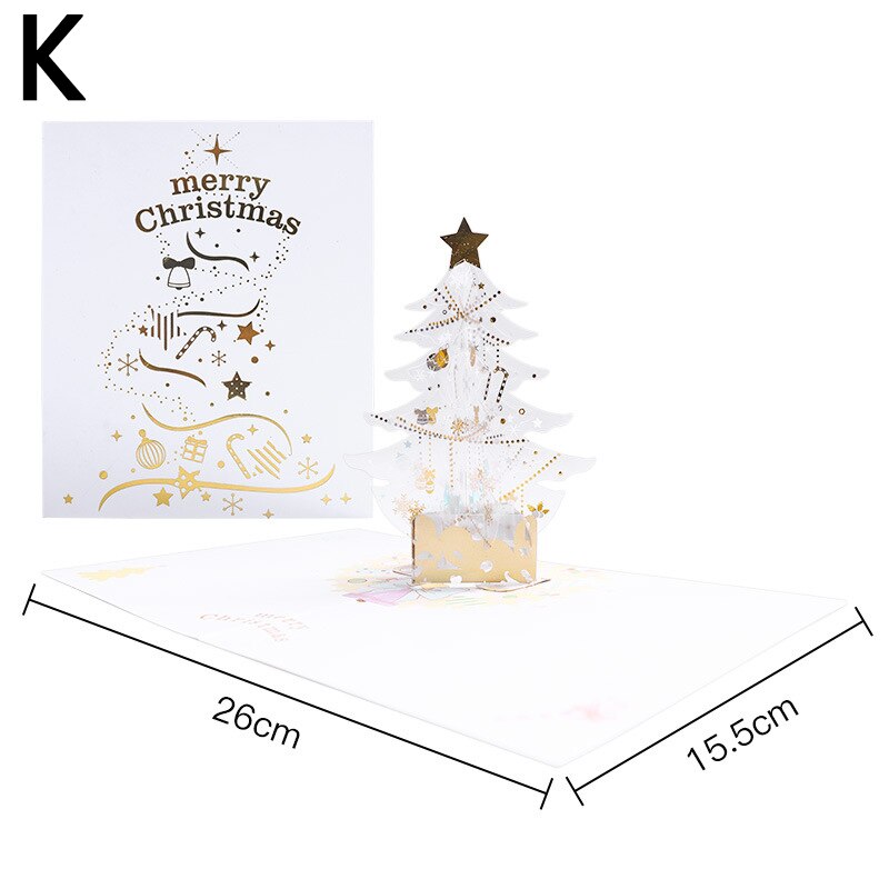 Christmas Pop UP Santa 3D Greeting Card Year Greeting Card Party Invitations Business Card Postcard Merry Christmas: K