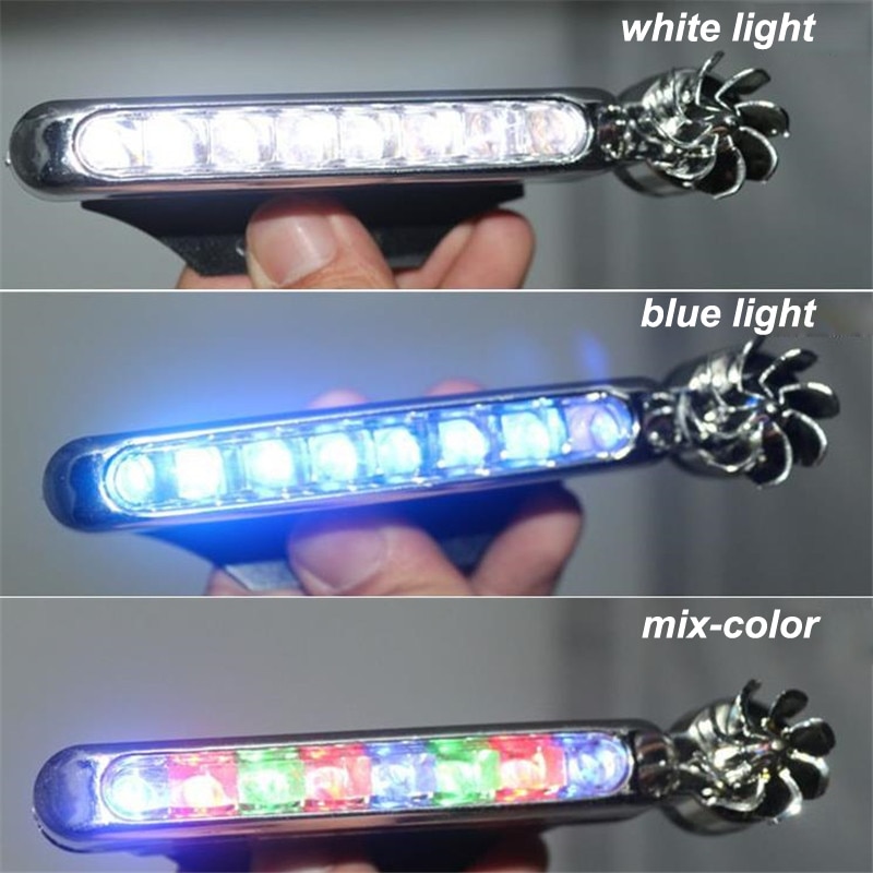 1 Pc 8 LEDs Wind angetrieben Tagfahrlicht Auto Grill Tageslicht Reflektierende Streifen Keine Notwendigkeit Externe Netzteil Universal-