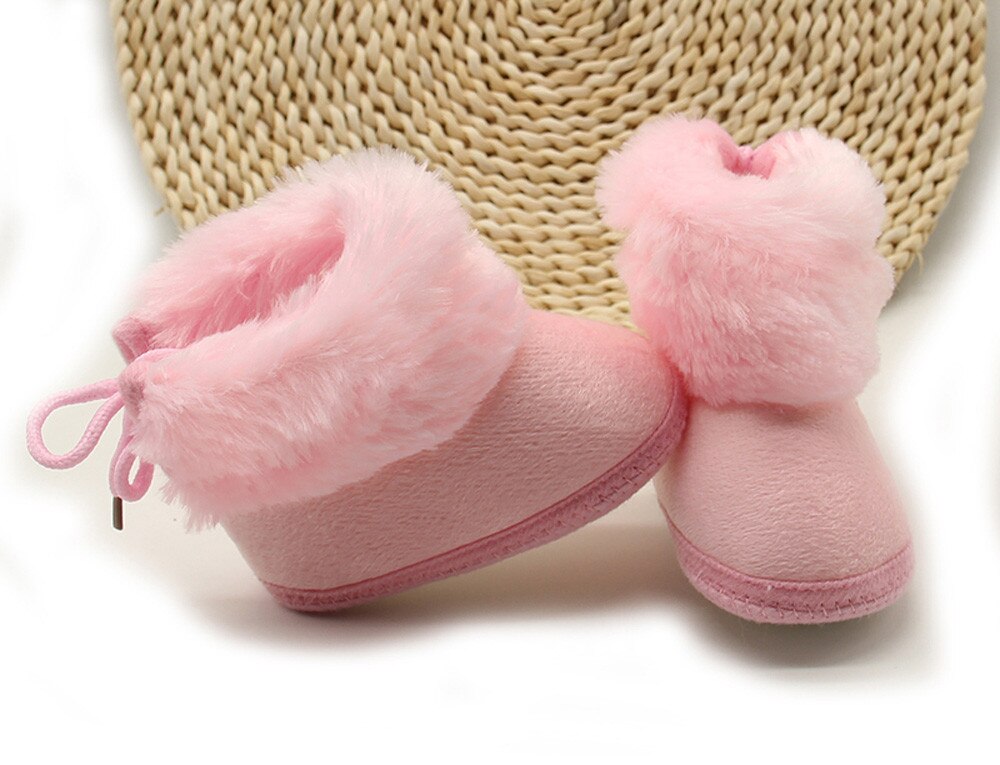 Baby Mädchen Jungen Schnee Stiefel Winter freundlicher Neue Weichen Boden Schuhe Reine farbe warme Baby Mädchen Kaschmir Plüsch Winter Stiefel schuhe