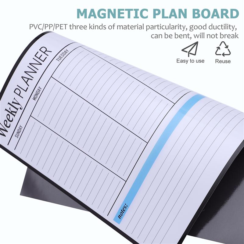 1Pc Schedule Board Practical Erasable Durable Weekly Plan Sticker Message Board for Home