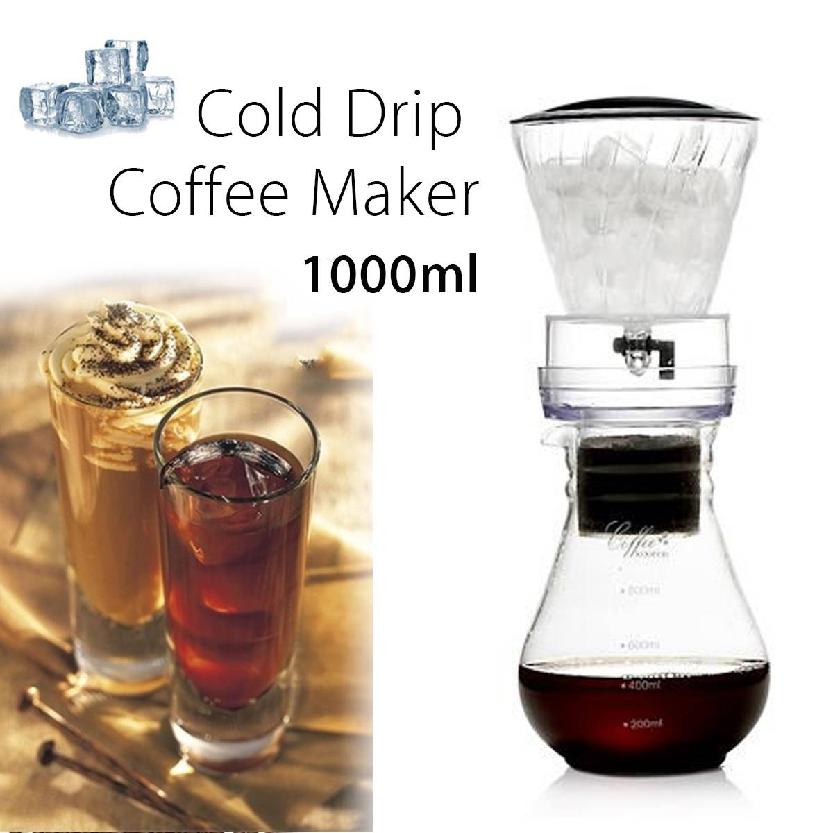 1000Ml Roestvrijstalen Filter Giet Over Koffiezetapparaat Hittebestendig Glas Koffie Pot Met Herbruikbare Espresso Koffie Druppelen Potten