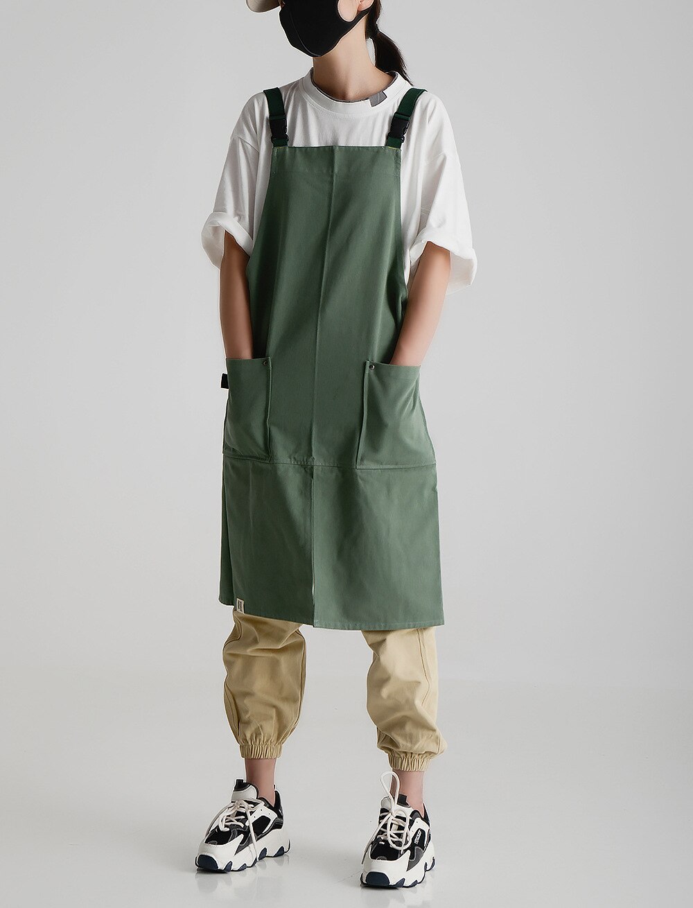 100%  bomulds justerbart vandtæt kogeforklæde blød kokken bagning bbq køkken grill kunstner male forklæder til kvinder og mænd: 4