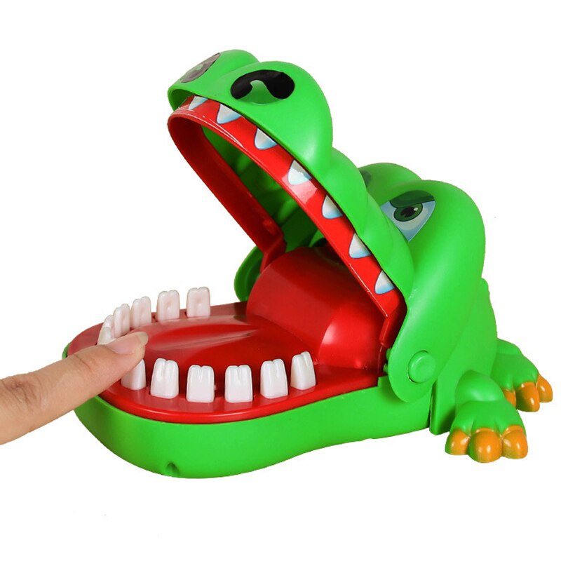 Crocodile bouche dentiste grande bouche Crocodile mordre doigt jeu drôle soulagement du Stress Gags jouets avec lumière et son enfants: Crocodile