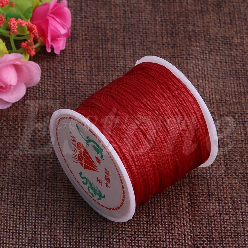 1Roll 0.8mm 45M Nylon Chinese Knot Macrame Bracelet Braided Cord Thread String: Red