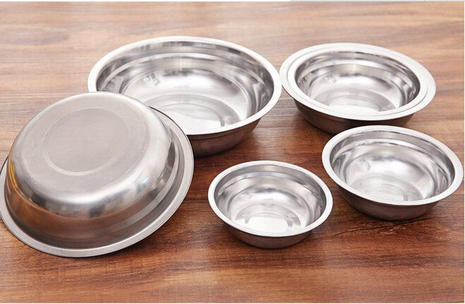4pcs/set Stainless Steel Tray Dish Salad Hotel Tableware Fish Plate Barbecue Plate Kitchen Cooking Tool Bowl Soup Plate Canteen