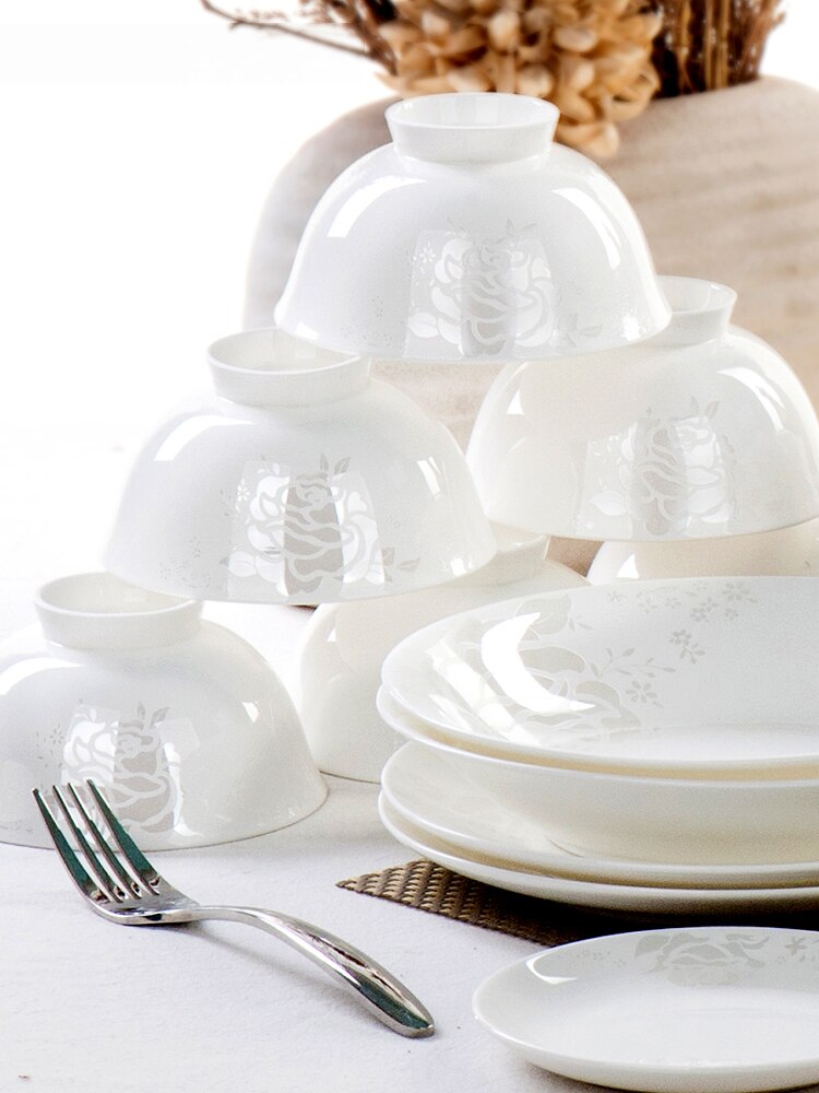 Bone Porcelain Plate Vegetable Plate Household Western Plate Fish Plate Soup Plate Tableware Ceramic Japanese Plate