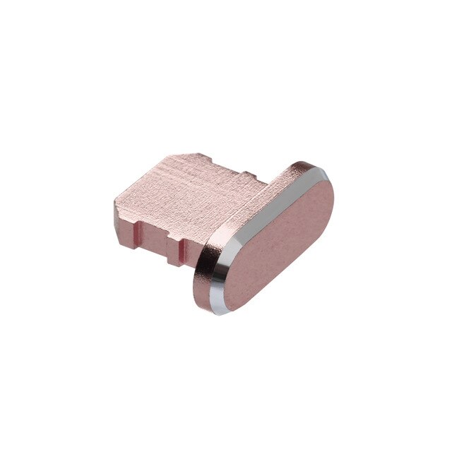 Bunte Metall Anti Staub Ladegerät Dock Stecker Stopper Kappe Abdeckung für iPhone 11 Pro Xs Max 8 7 Plus X XR Telefon Zubehör Stecker Kappe: Rose Gold