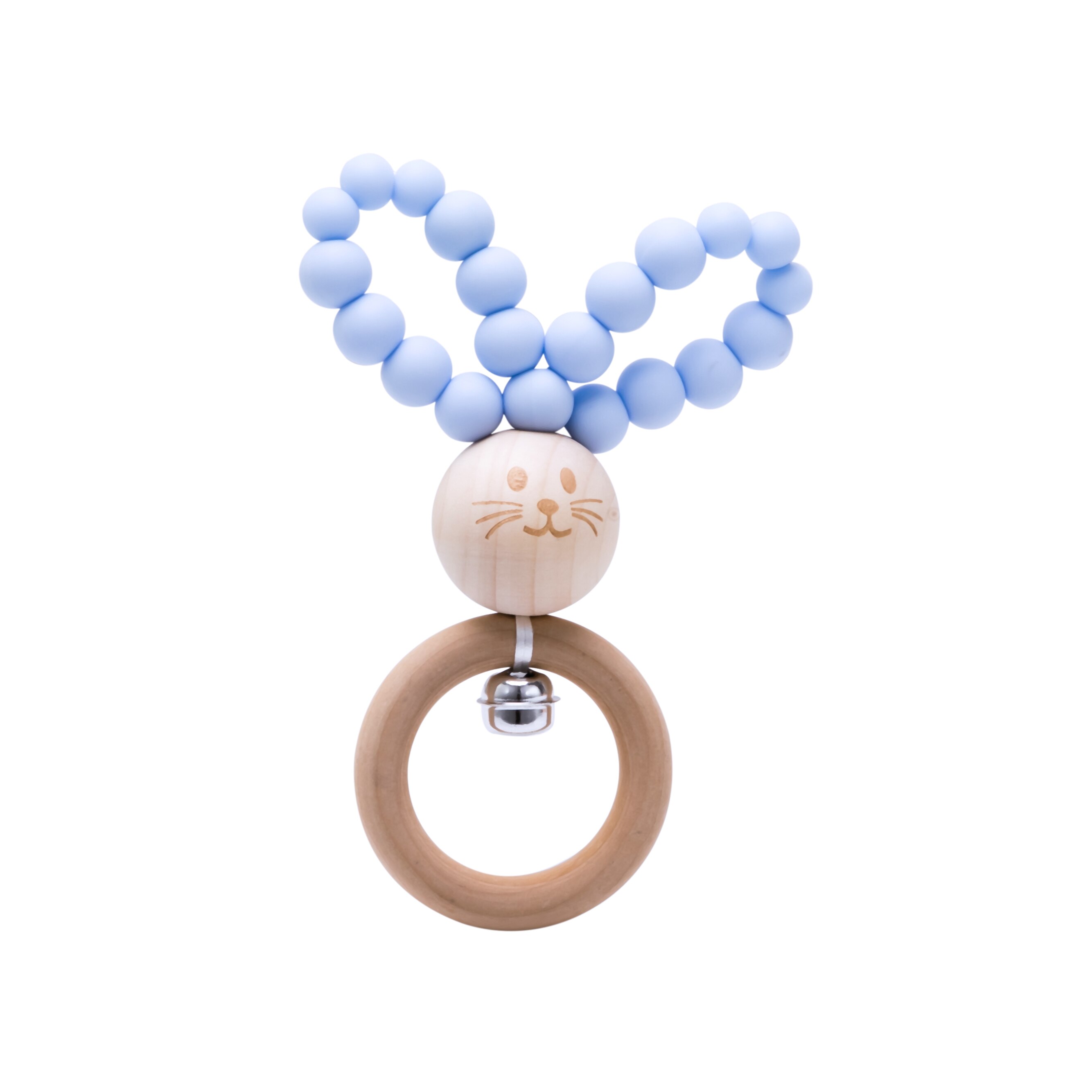 Houten Baby Bijtringen Bunny Beukenhout Rammelaars Tandjes Knaagdieren Tiny Staaf Baby Speelgoed Hanger Voor Pasgeboren Verpleging Kinderen Producten: Candy blue