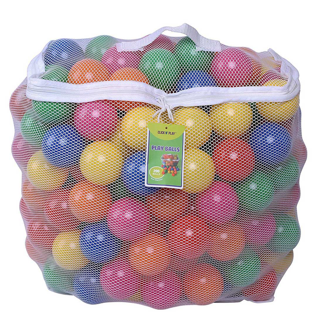 100pcs/200pcs/bag Eco-Friendly 6 Bright Colors Soft Plastic Water Pool Ocean Wave Ball in Mesh Bag with Zipper Baby Funny