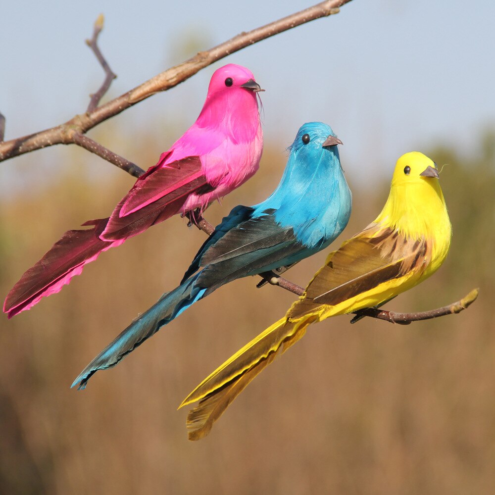 Foam Home Outdoors Garden Wedding Decoration Ornament 1pc Feather Artificial Parrots Imitation Bird Model DIY Party Use