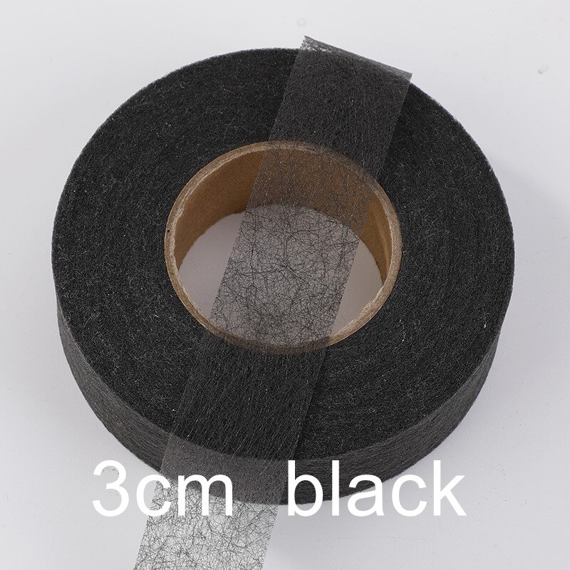 64Meters Black White Double-sided Interlining Adhesive Fabric Clothes Iron On Hem Tape Interlining Web DIY Sewing Accessories: 3cm  black