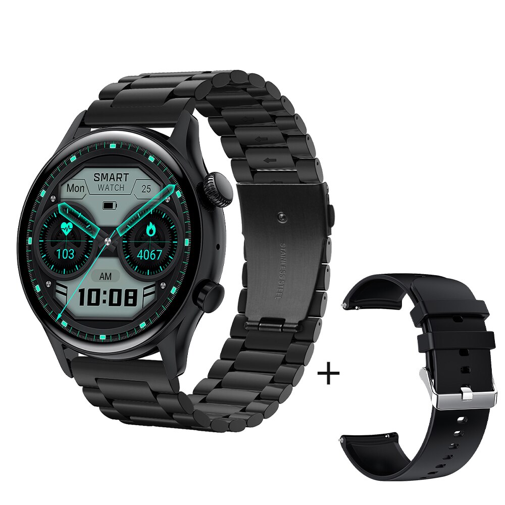 Colmi I30 Vlaggenschip Smartwatch Mannen 1.36 Inch Amoled 390*390 Scherm Ondersteuning Altijd Op Display Smart Horloge IP68 Waterdicht: Steel Black