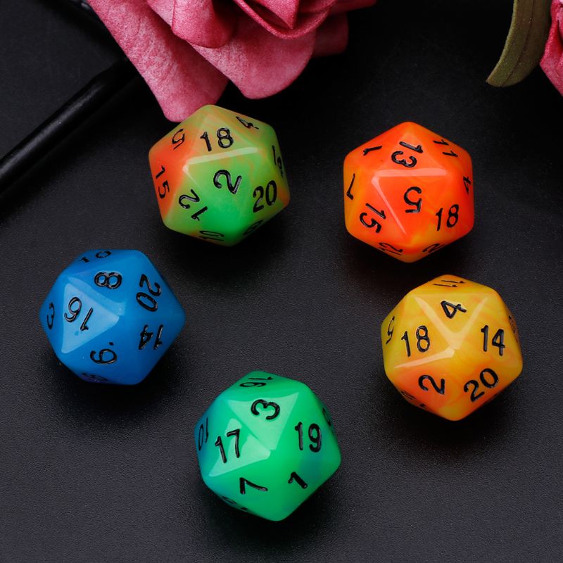 7 st/set självlysande polyedriska tärningar  d4 d6 d8 d10 d12 d20 set för rpg poly-spel