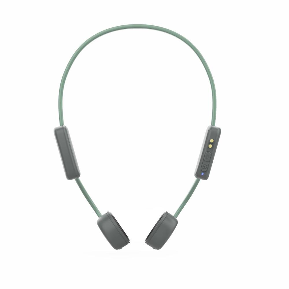 Bluetooth 5.0 BH528 Wireless Headphones Bone Conduction Earphone Outdoor Sport Headset with Microphone Handsfree Headsets: Green