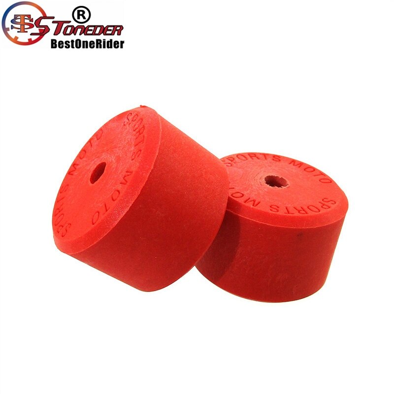 STONEDER Black &amp; Red Supermoto Crash Bobbins Rubber For Pit Dirt Motor Bike Motord
