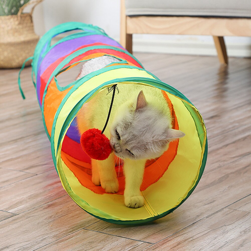 2/3 Holes Pet Cat Tunnel Toys Foldable Pet Kitten Training Interactive Fun Toy For Cats Rabbit Ferrets Animal Play Tunnel Tube
