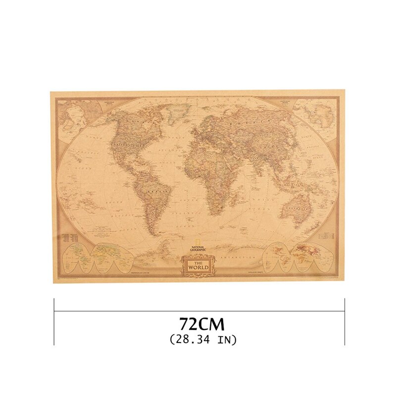 Vintage World Map Antique Poster Wall Chart Retro ... – Grandado