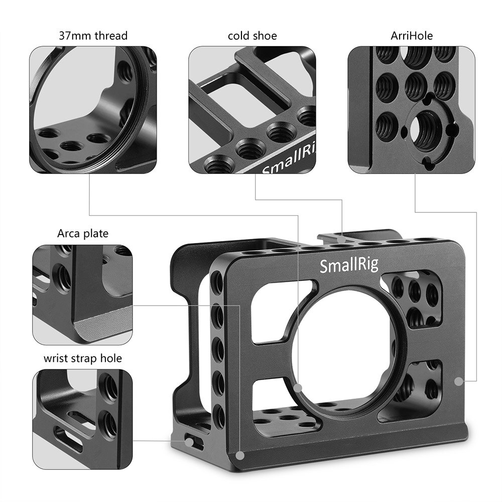 SmallRig RX0 Camera Cage for Sony RX0 Camera Cage With Arri Locating Point Arca Swiss Baseplate For Tripod Shooting - 2106