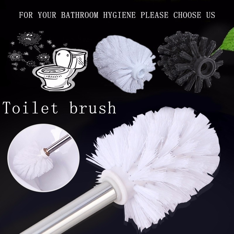 Universal Replacement Toilet Brush Head Holder White Black Clean Spare Parts Tools Toilet Brush Home Bathroom Accessories