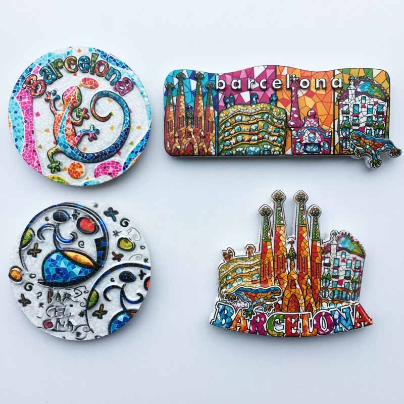 Barcelona, Spanje Mozaïek Toerisme Commemorative Decoratieve Ambachten Magnetische Koelkast Magneet Voor Koelkast Decor