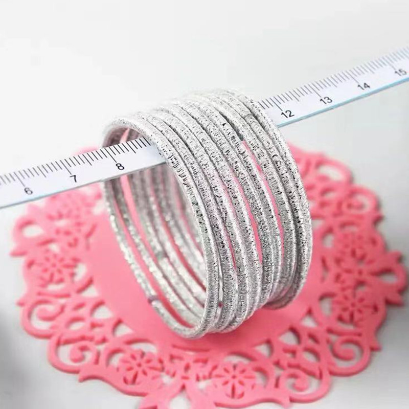 50 pcs/lot Gold Silver Thin Ponytail Holders Rubber Band Hair Tie Gum Hair Accessories Elastic Hair Band For Women Girl