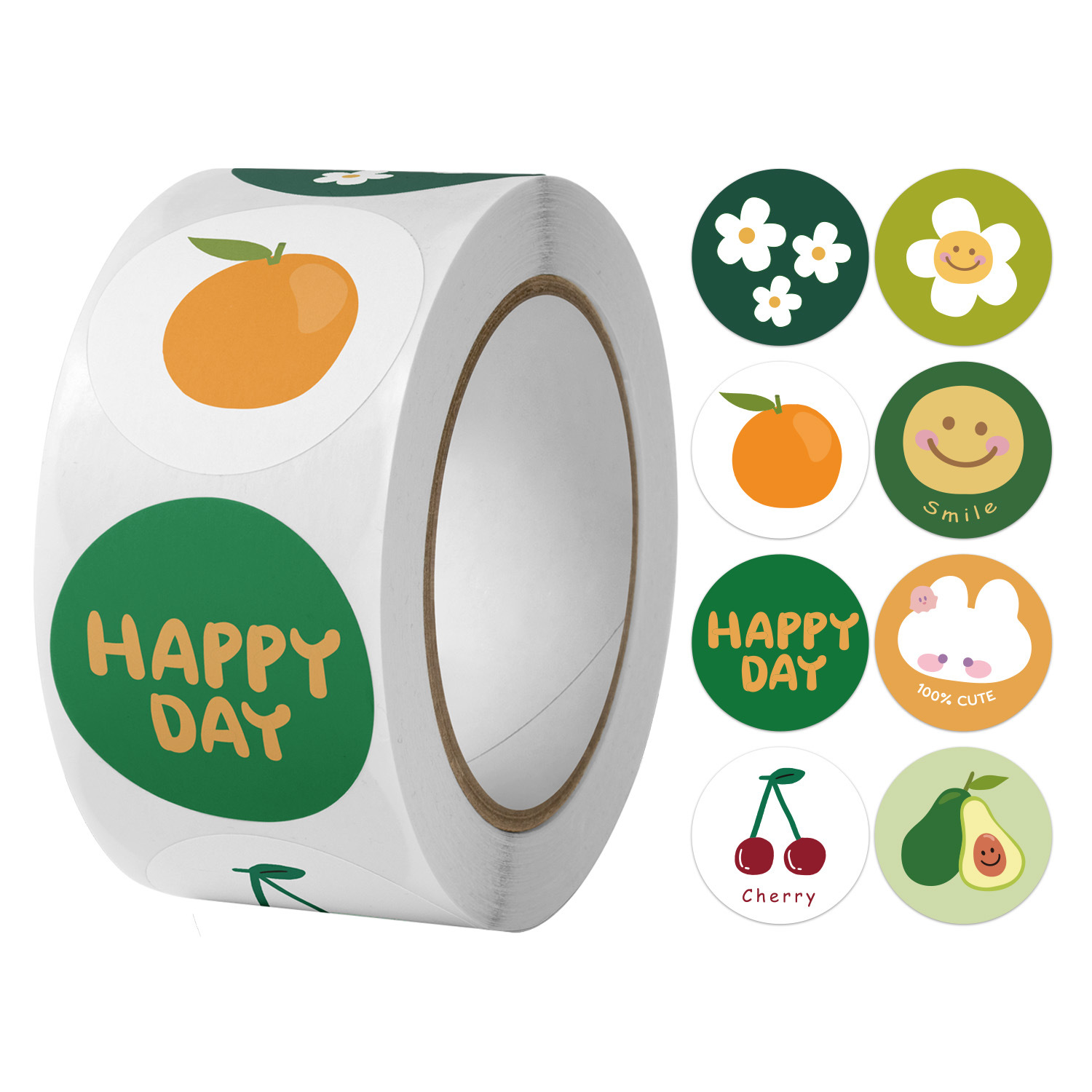 100-500 stücke 8 Stile Runde Karikatur Sonne Smiley freundlicher Belohnung Aufkleber Handgemachten Partei Scrapbooking Verpackung Dichtung Etikett: QY1708-300Stck