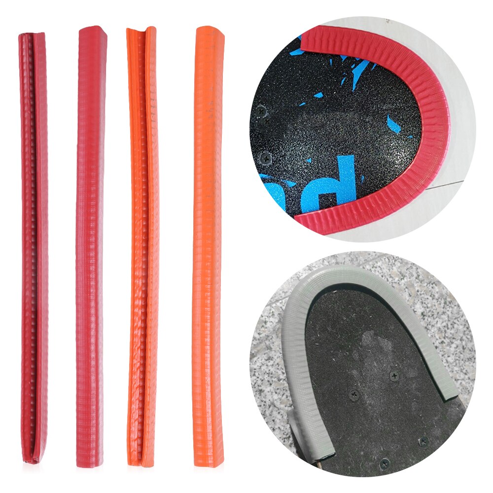 1 paar Skateboard Deck Wachen Schutz U Kanal Gummi und Stahl Stoßstangen stoßen Longboard Bord Absturz Gummi Streifen