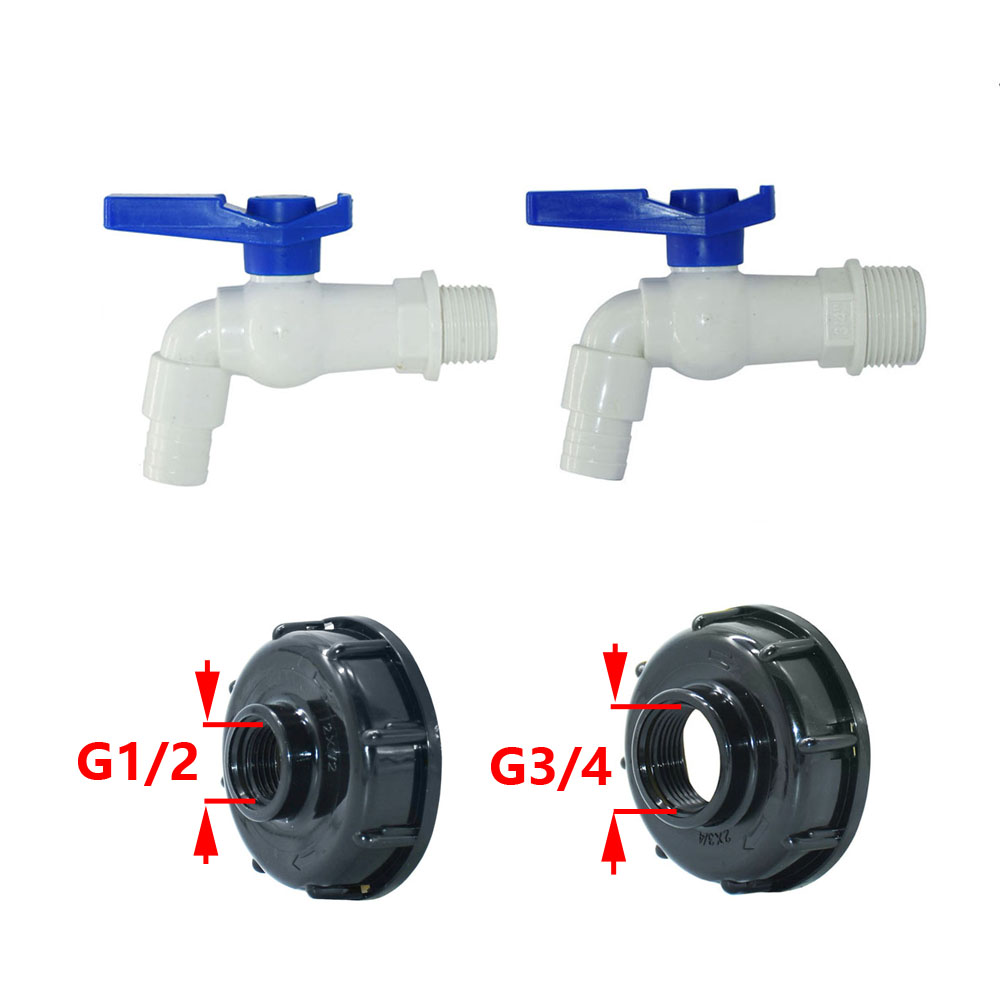 IBC Tank Tap Adapter S60 x 15mm 5/8 "Slangpilaar Sluit Kraan Legering Tank 1000 Liter IBC Tank Klep fitting