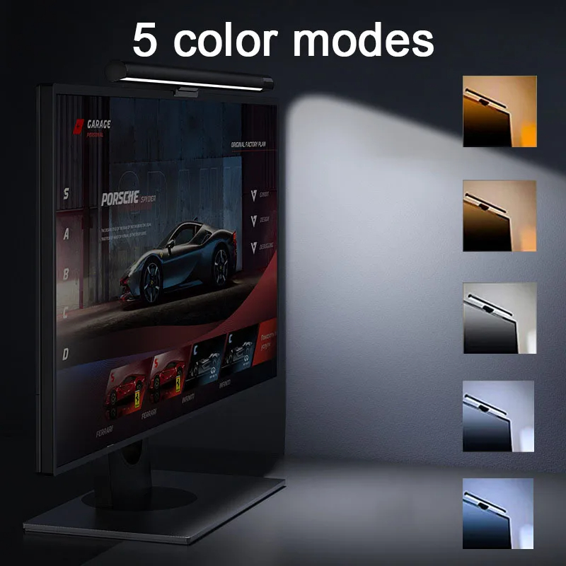 LED-Monitor-Lichtleiste, RGB-Schreibtischlampe, dimmbar, für Büro, augenschonende Tischlampen zum Lernen, Lesen, Computer-Bildschirm, Hängeleuchte, 44 cm