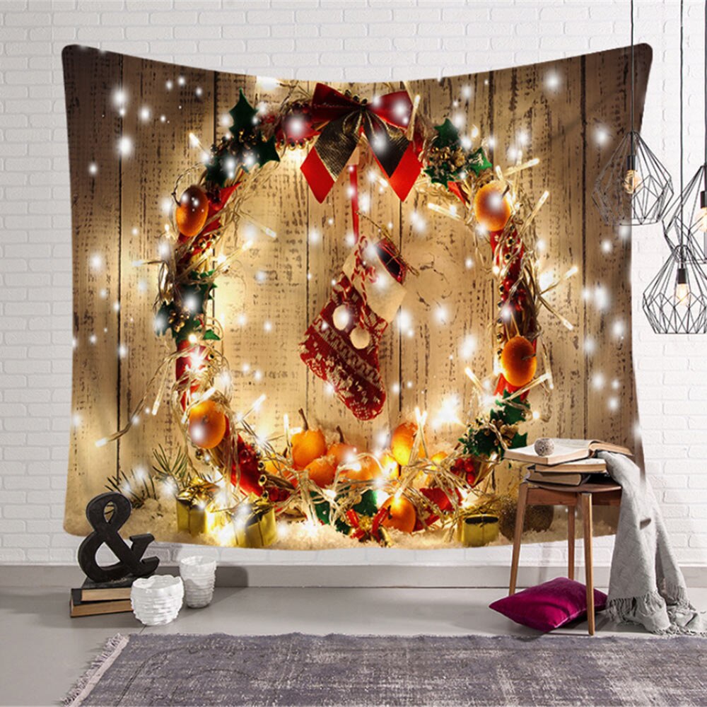 Fuwatacchi 95x73cm Christmas Tapestry Wall Hanging Background Cloth Decor Polyester Christmas Home Room Wall Decoration: HGSFZ0013BB