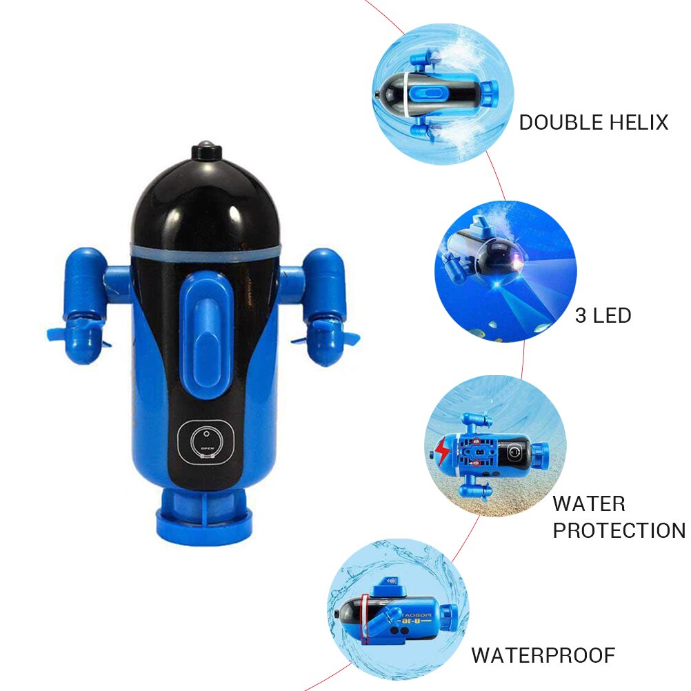 Mini barco submarino de carreras con Control remoto para niños, juguete submarino de juguete, barco de carreras con Control remoto en bañera, piscinas, lagos,